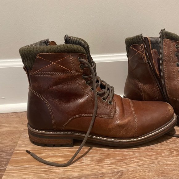 Crevo Men’s Camden Leather Boots Memory Foam Soles - Picture 5 of 10